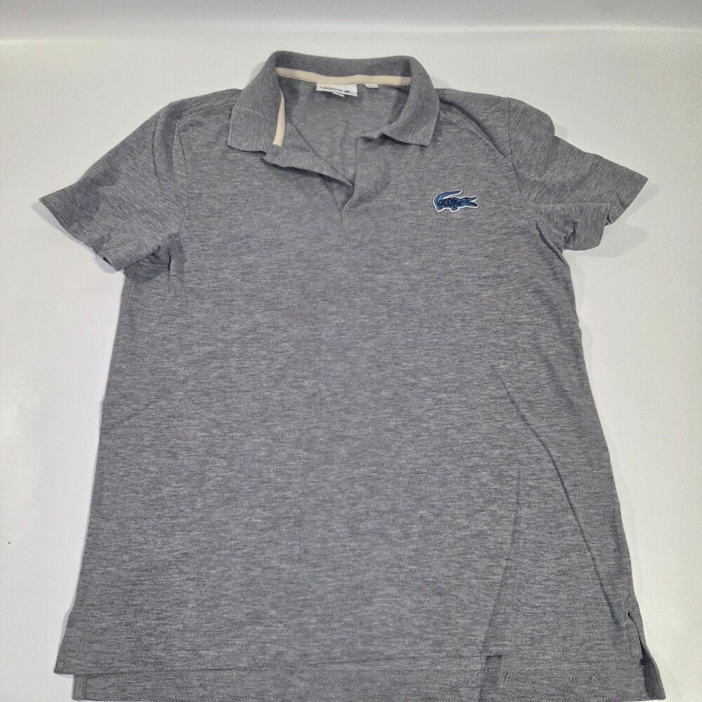 Lacoste Big Croc Men’s Polo Shirt Regular Fit Size S Heather Gray